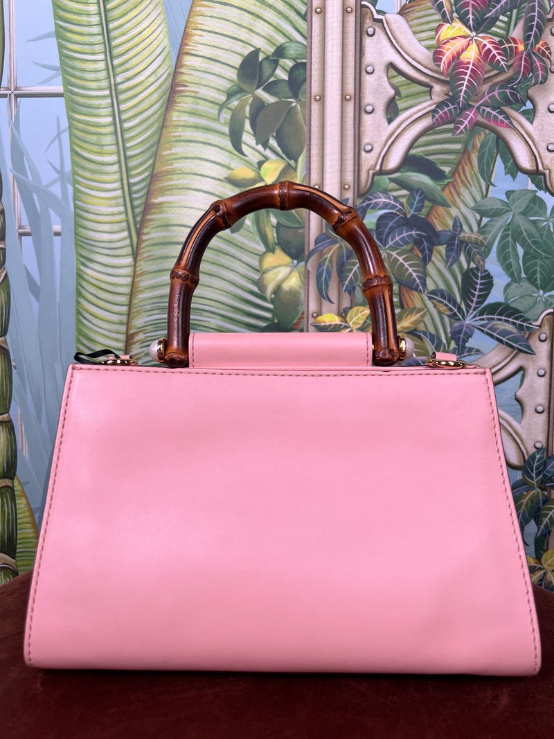 Gucci nymphaea pink bamboo bag