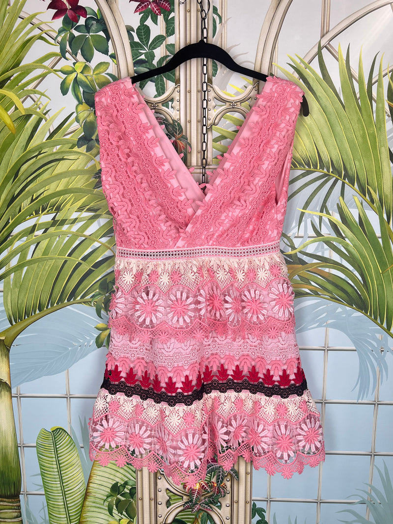 Self portrait lace dress pink A Piece Lux Self portrait lace dress pink A Piece Lux