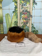 Moschino couture fur hat with tail