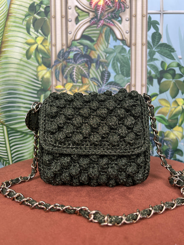 Missoni raffia mini crossbody bag green