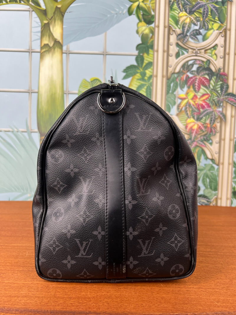 Louis Vuitton keepall 45 bandouliere black monogram eclipse – A