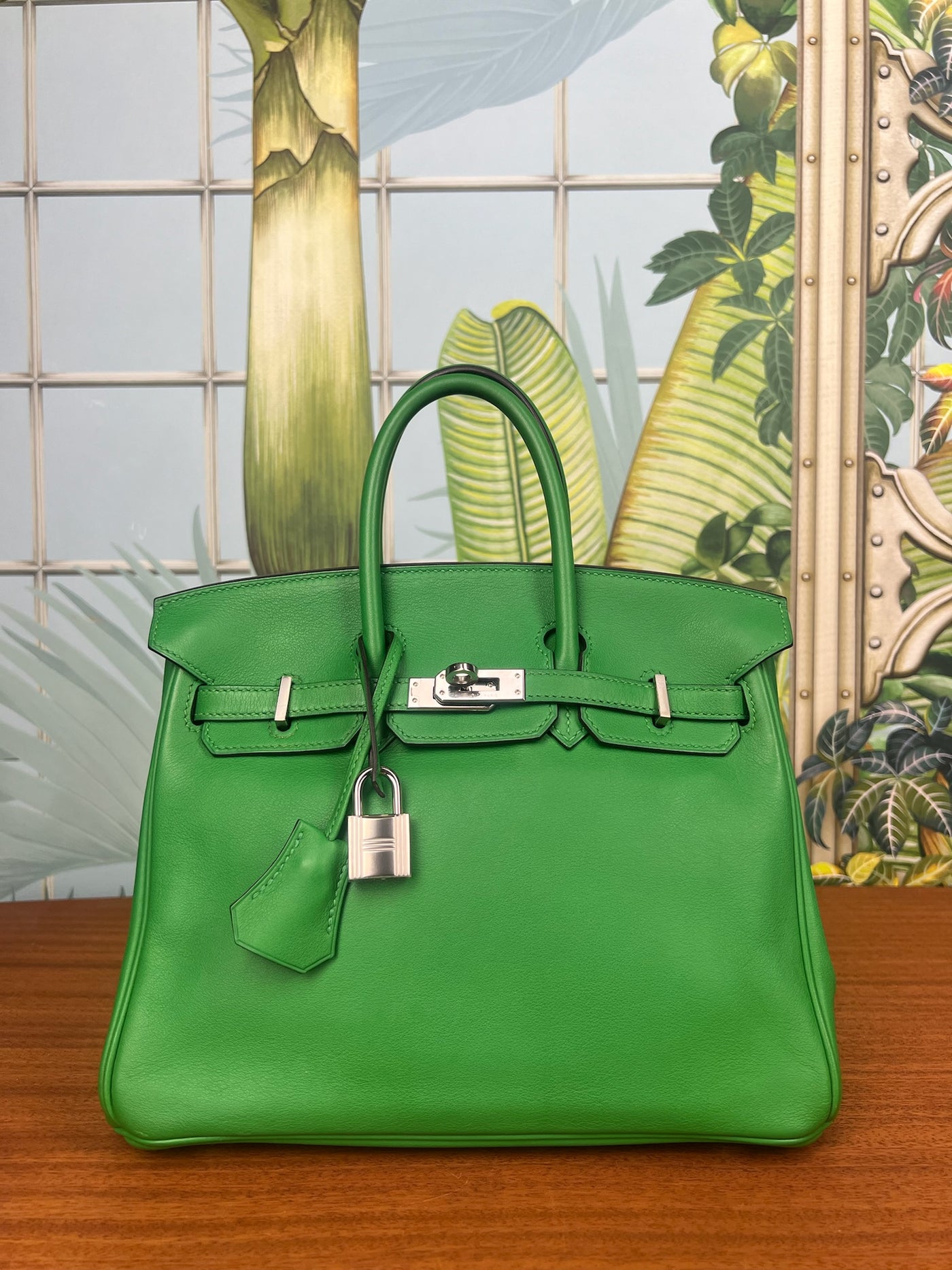 Hermès Birkin 25 retourne swift vert Menthe palladium hardware – A