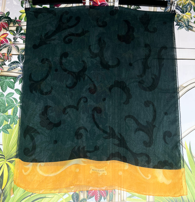 Bvlgari scarf green, yellow