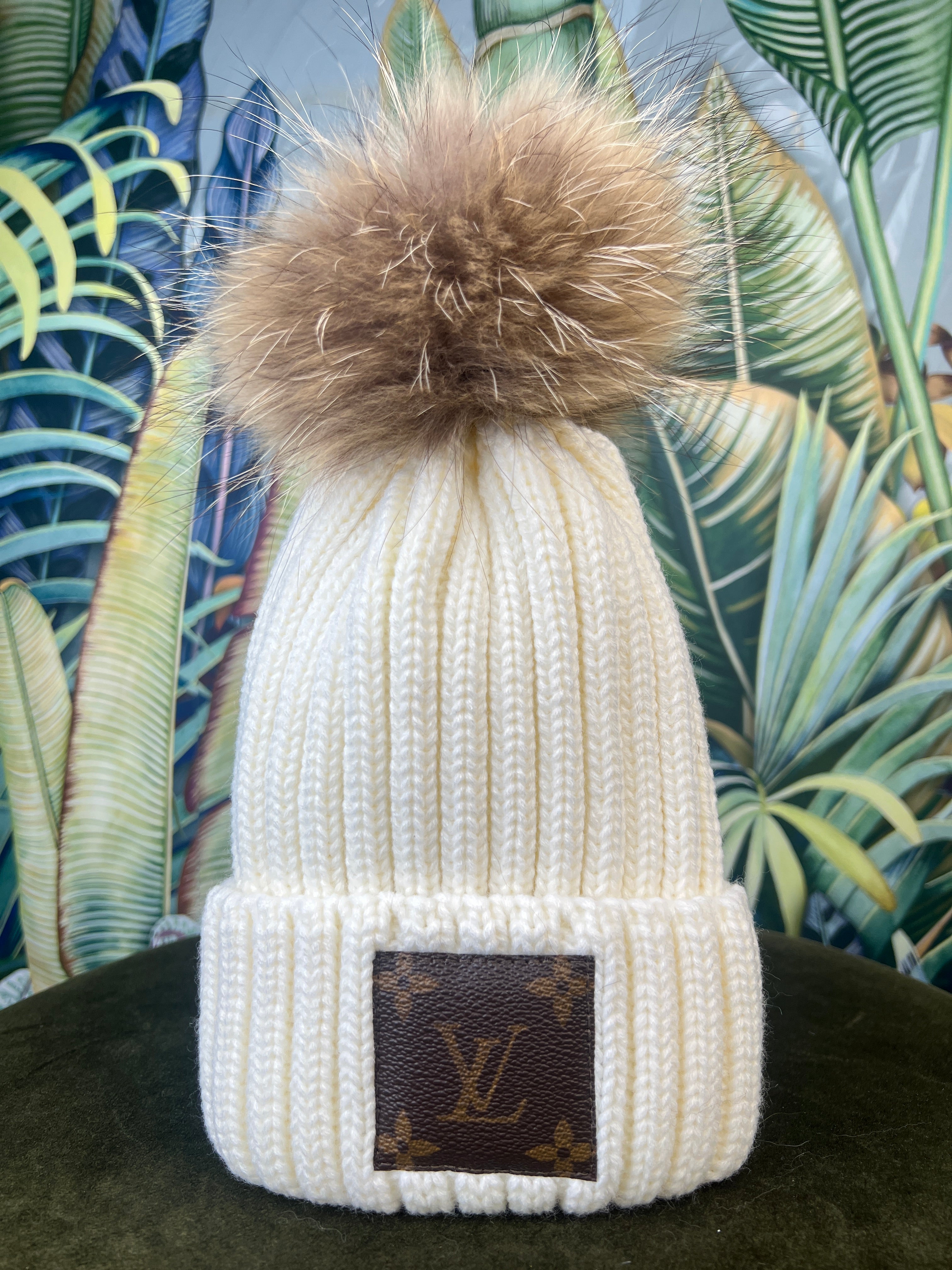 Repurposed LV Beanie White – A Piece Lux