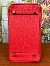 Hermès Birkin 25 retourne rouge Pivoine togo leather gold hardware