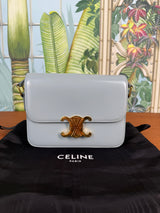 Celine teen triomphe bag shiny calfskin soft blue