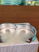 Hermès clic H bracelet vert aqua palladium plated