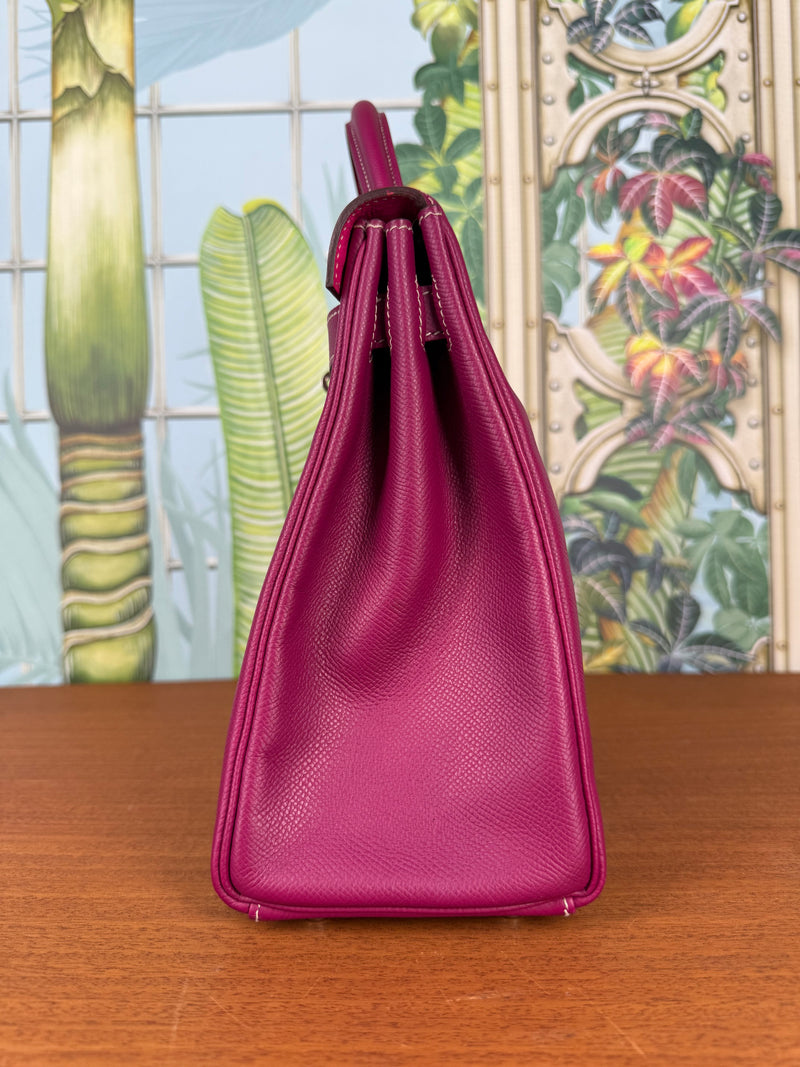 Hermès Kelly 32 Epsom Leather Retourne Tosca Candy with Palladium Hardware