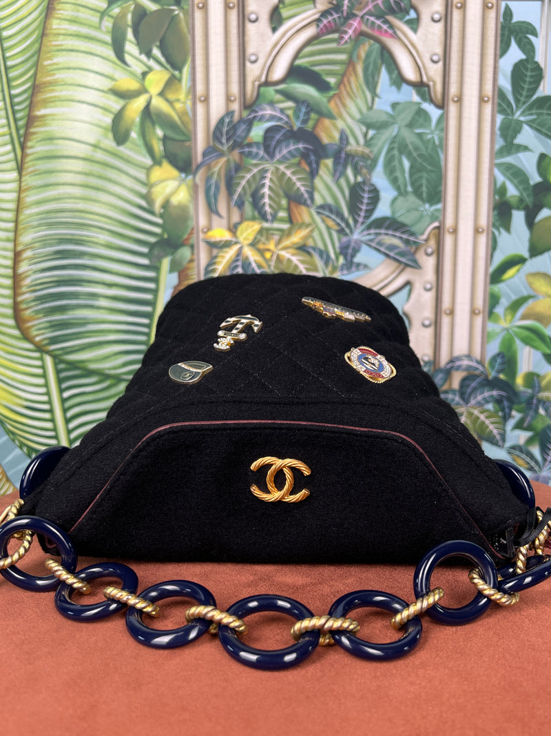 Chanel Paris-Hamburg charms wool bucket bag