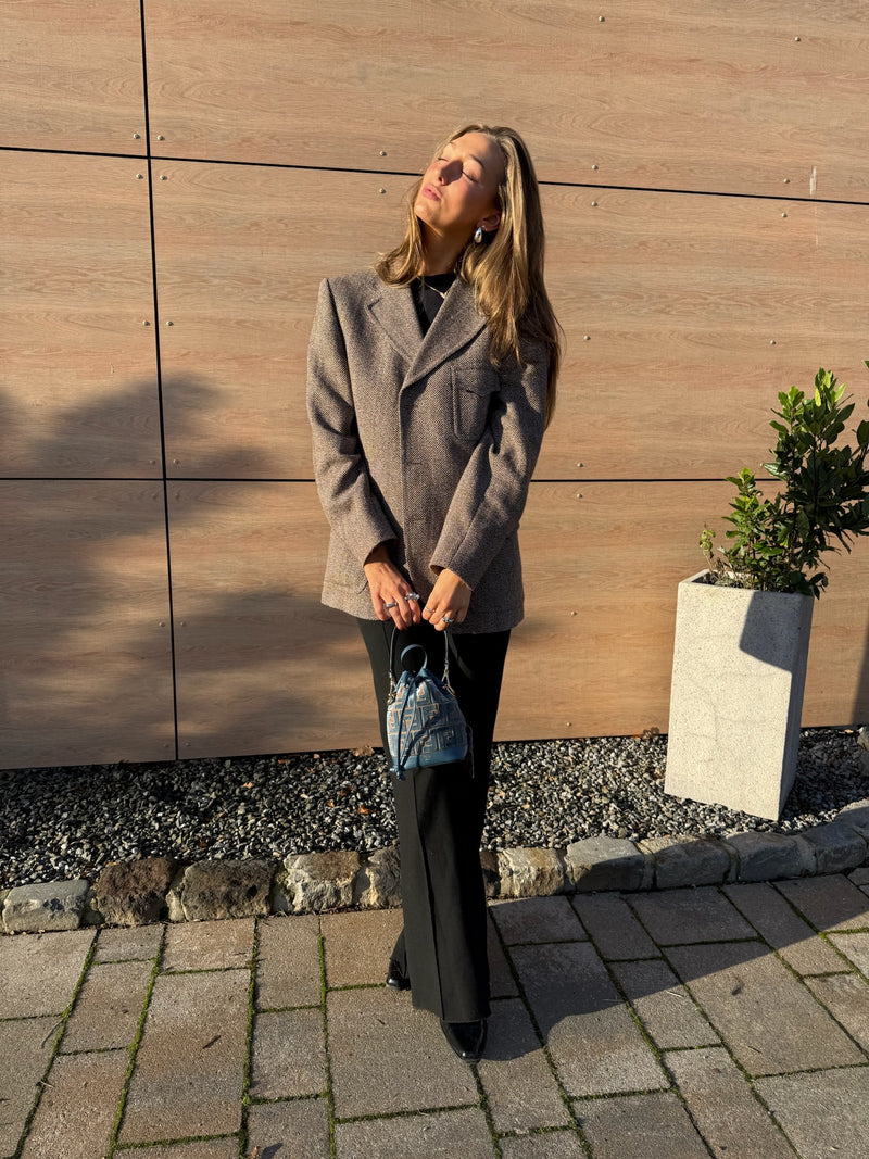 Fendi mon tresor mini bucket bag blue