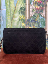 Chanel flap suede black gold hardware