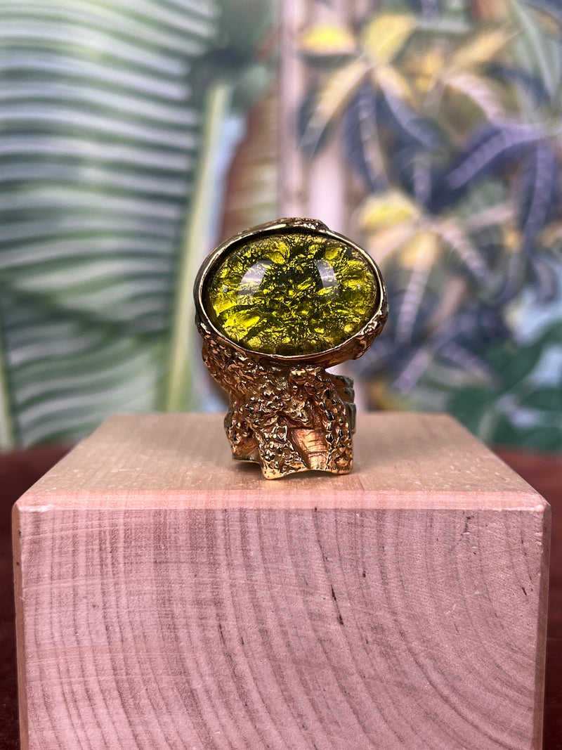 Yves Saint Laurent Arty ring gold/green – A Piece Lux