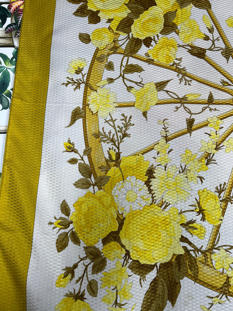 Hermés silk scarf romantique yellow flower