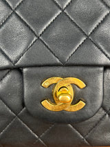 Chanel double flap bag medium black