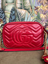 Gucci small Marmont Matelasse red