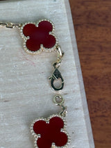 Van cleef & Arpels Alhambra carnelian bracelet, 5 motifs