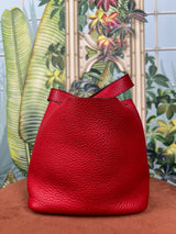 Hermés picotin leather bag red pm