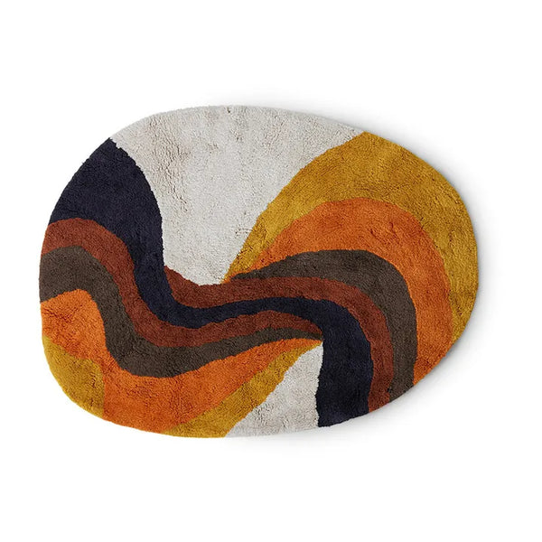 HKliving Retro swirl bathroom carpet