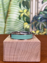 Hermès clic H bracelet vert aqua palladium plated