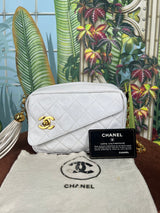 Chanel vintage camera bag 24k gold plated, lambskin