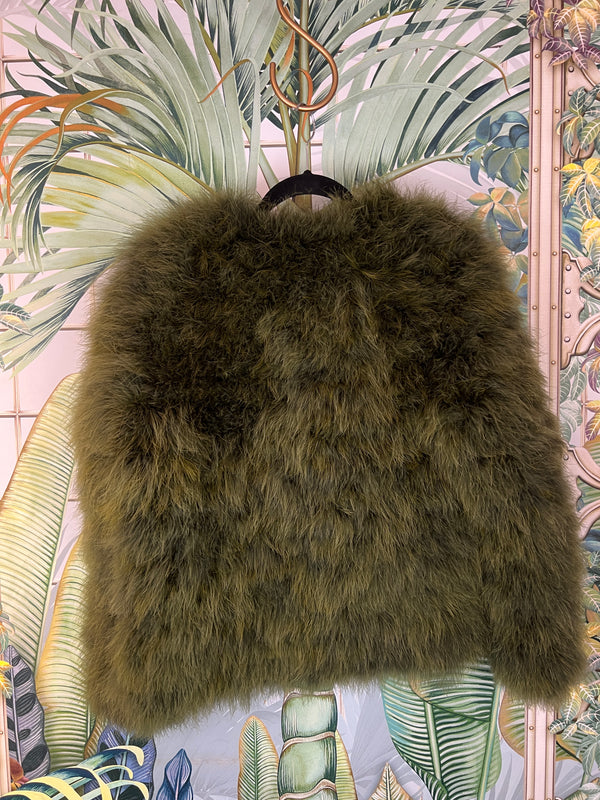 Stine Goya feather jacket green