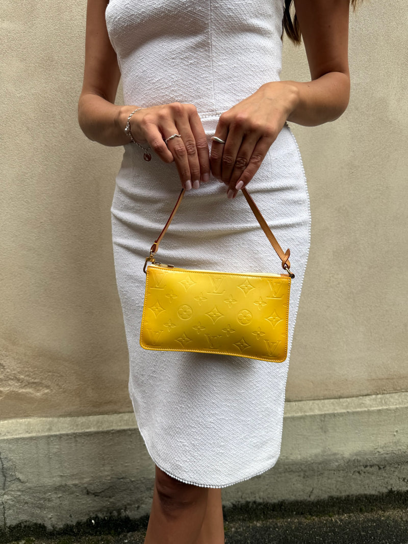 Louis Vuitton monogram vernis Lexington accessory pouch bag yellow