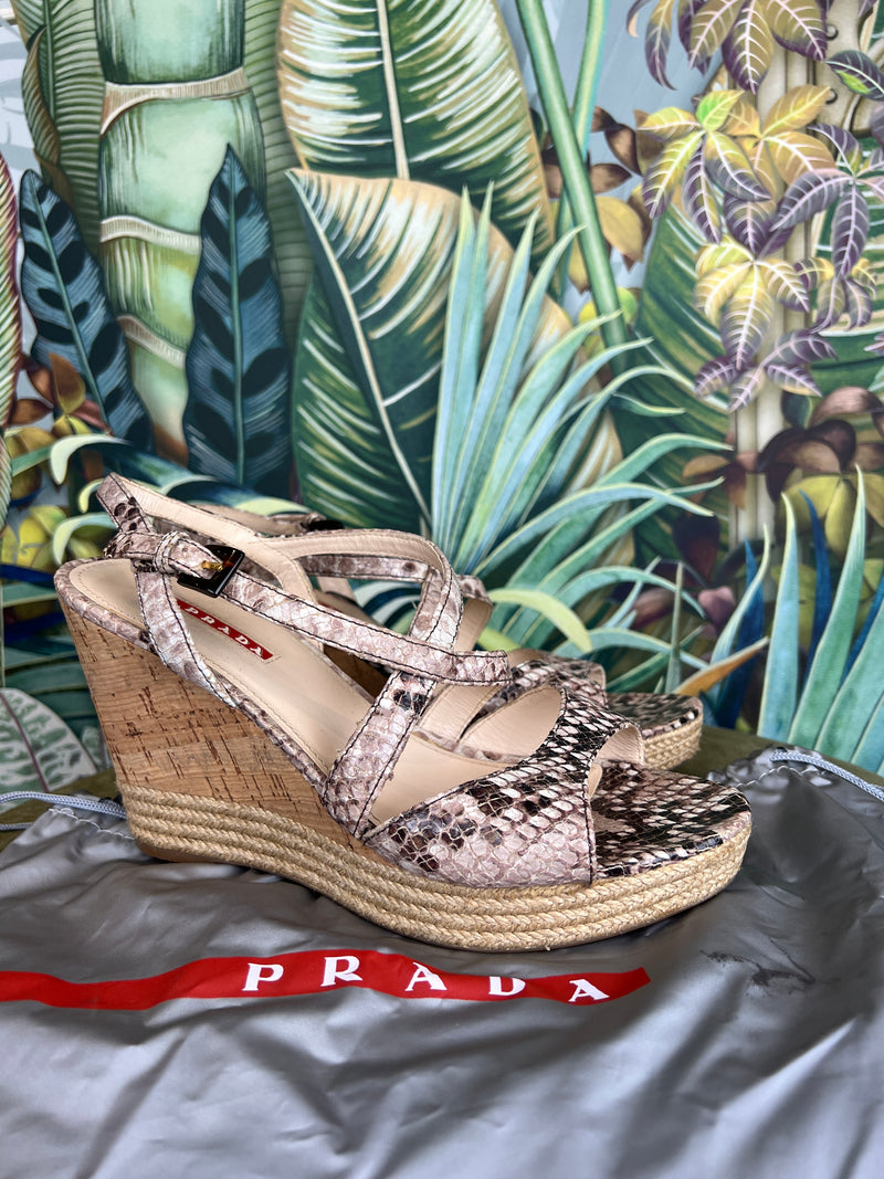 Prada wedge snake