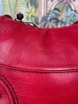 Burberry red leather bag