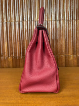 Hermès Kelly 28 Retourne Rouge Grenat Togo Palladium