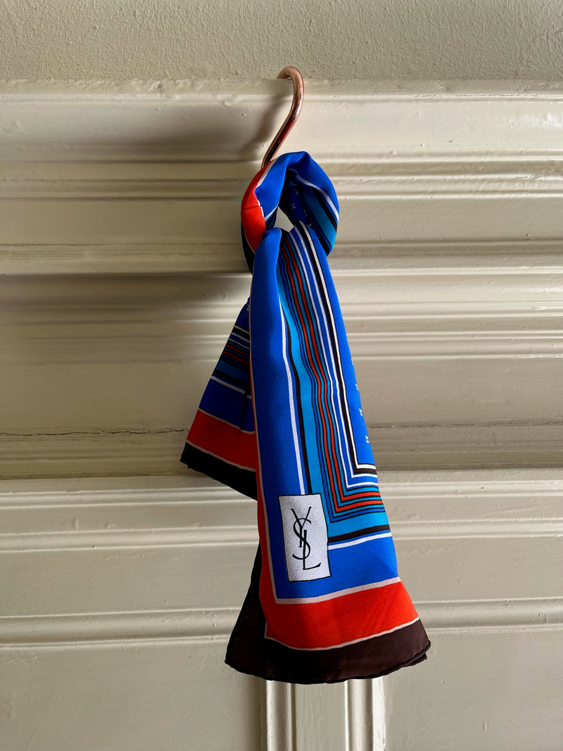 Yves Saint laurent scarf blue, red