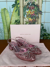 Sophia Webster Pirouette ballet low slingback baby pink/glitter