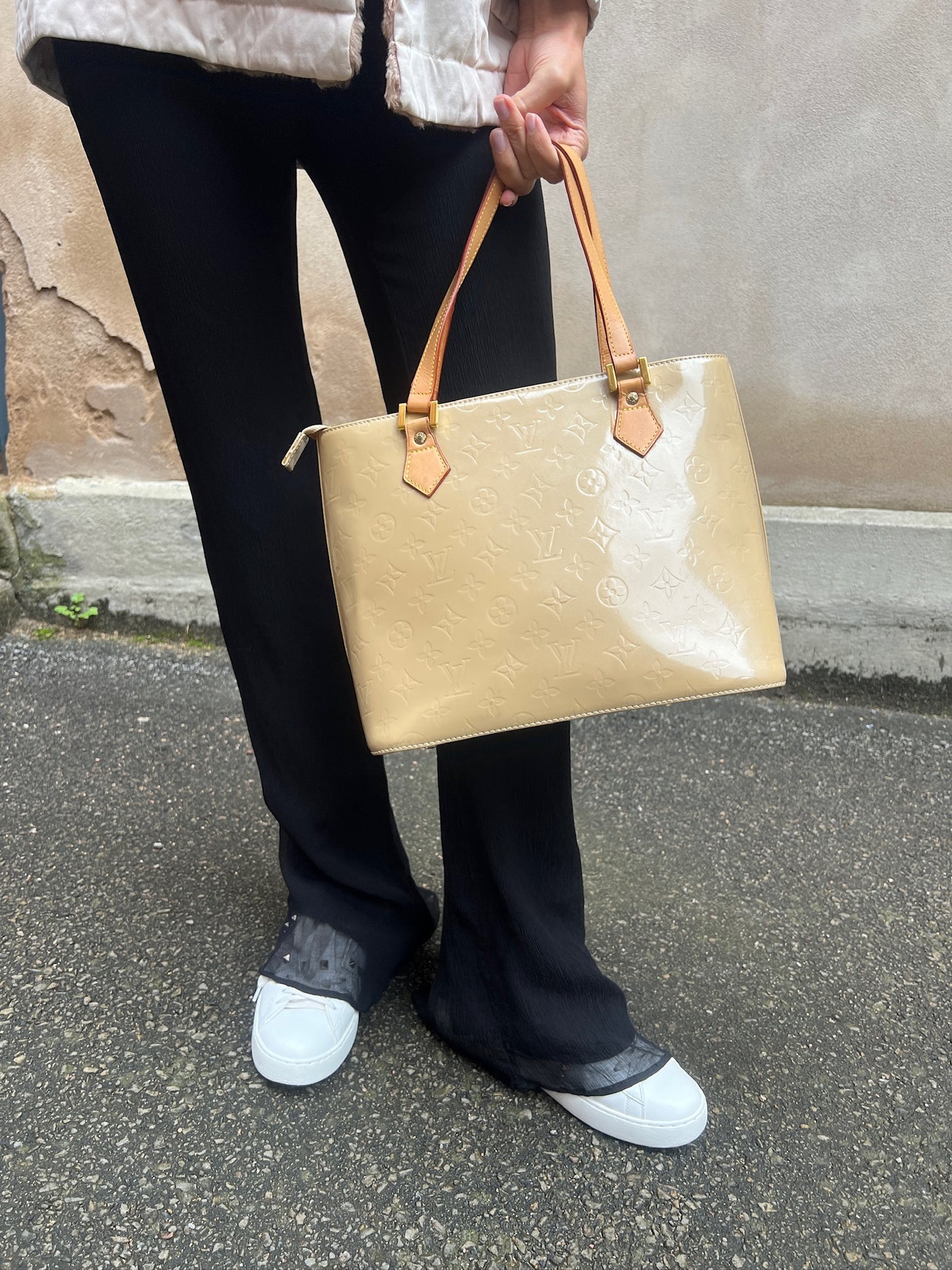 Louis Vuitton vernis Houston bag beige – A Piece Lux
