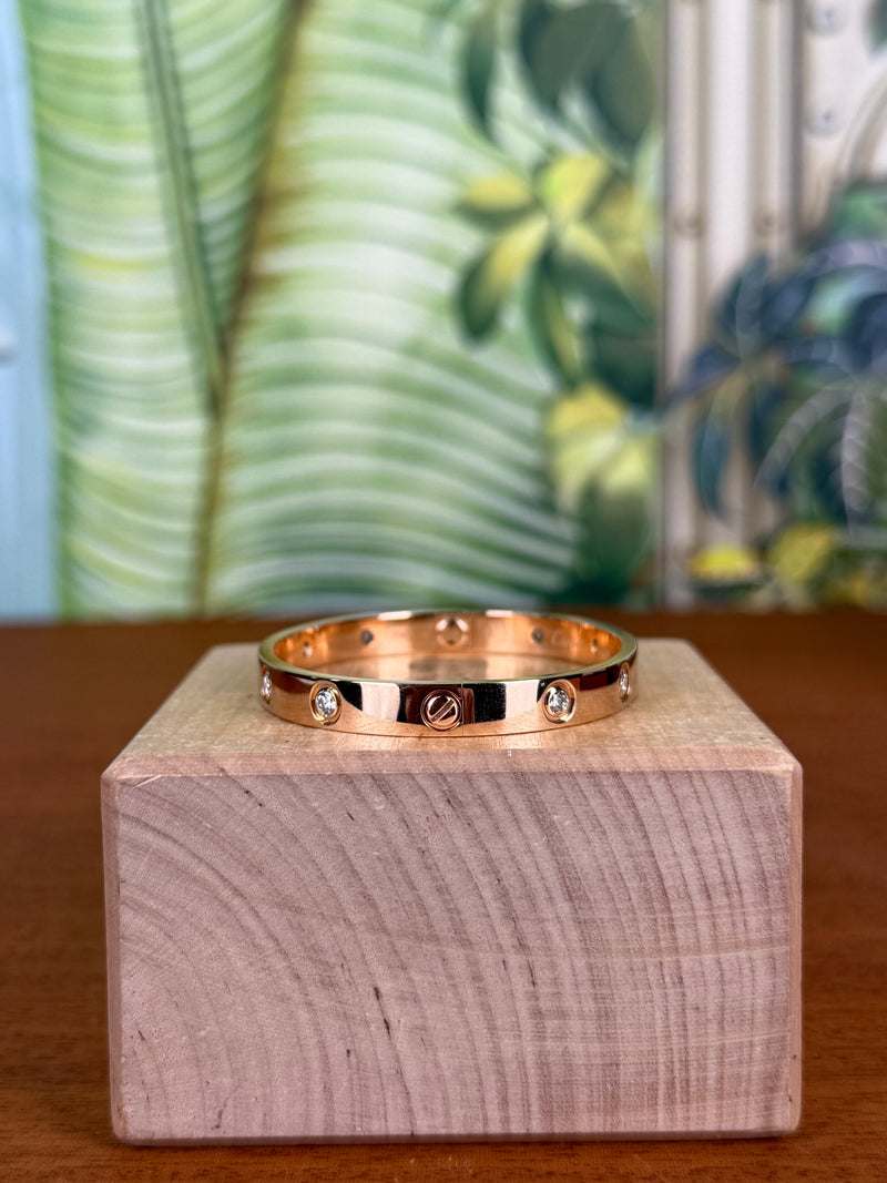 Cartier love bracelet pink gold classic model, 10 diamonds