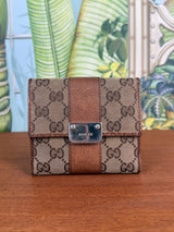 Gucci GG canvas brown vintage wallet