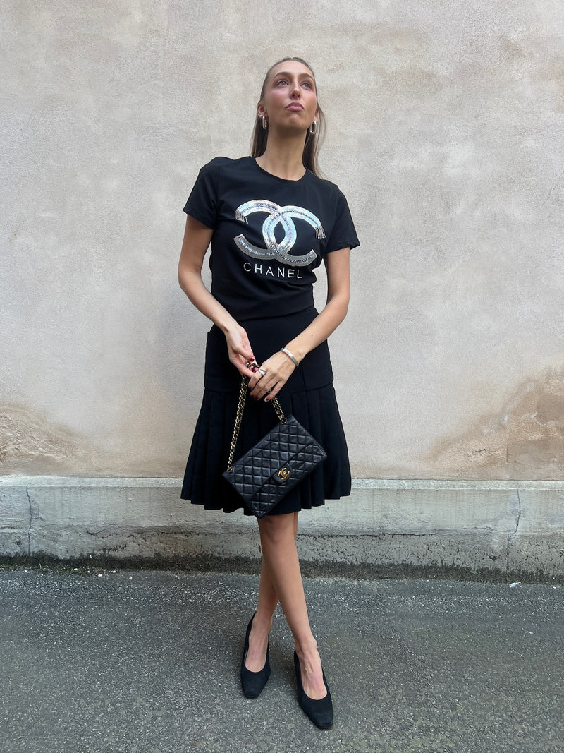 Chanel T-shirt black with CC