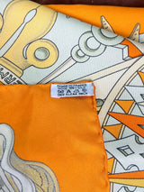 Hermés silk scarf lair marin orange