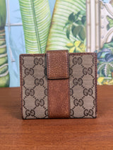 Gucci GG canvas brown vintage wallet