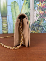Chanel single vintage flap bag beige
