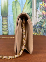 Chanel single vintage flap bag beige