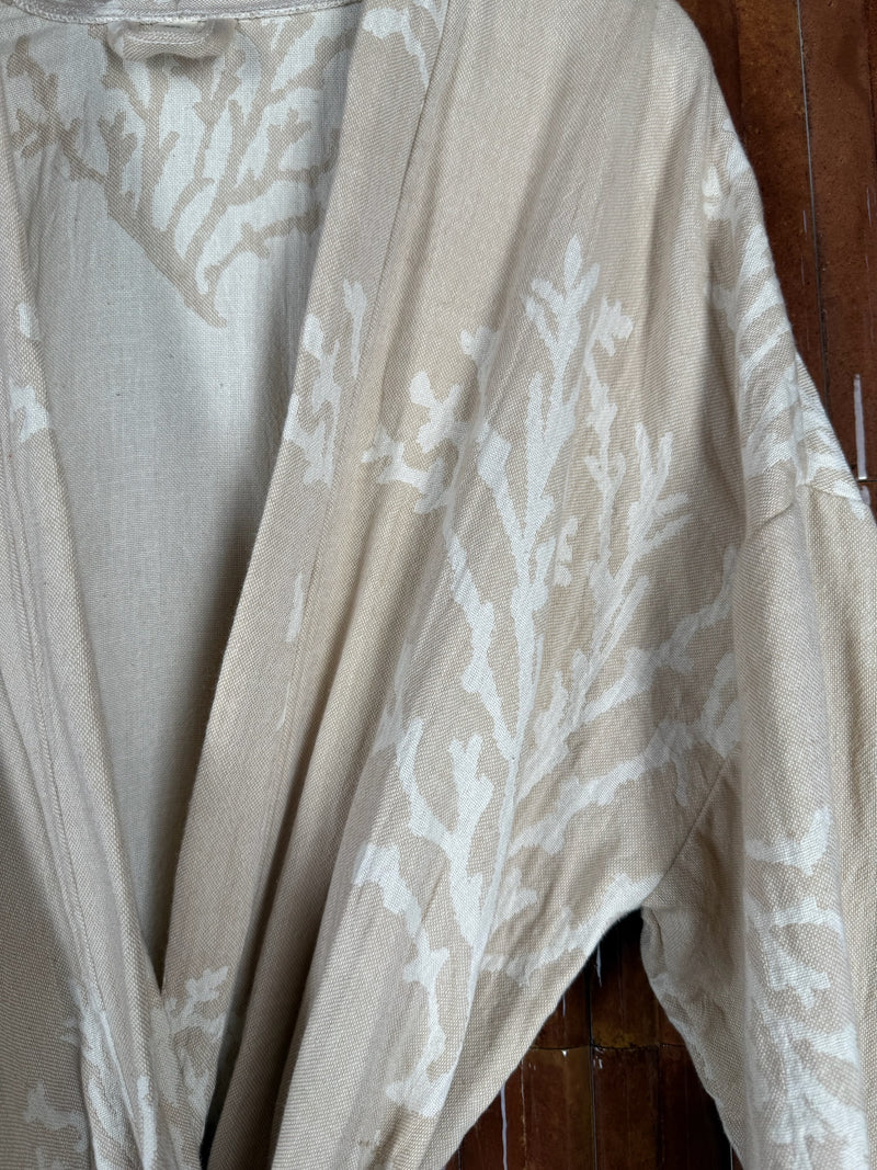 Amca cotton kaftan corallium beige