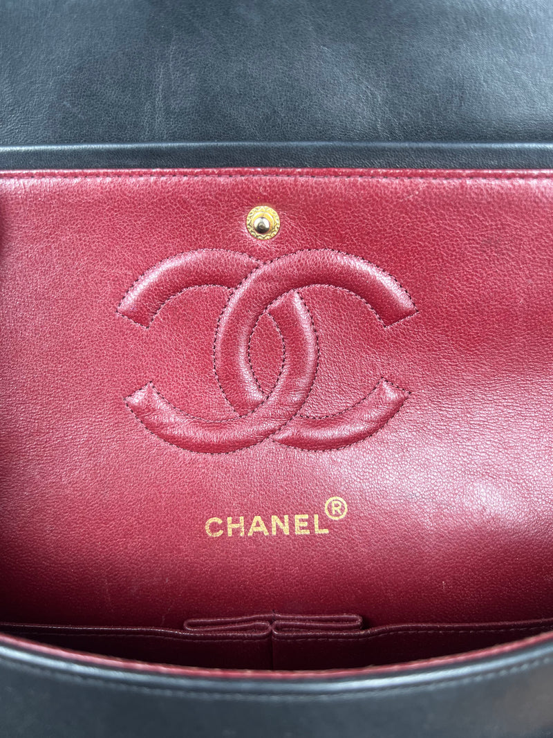 Chanel double flap bag medium black