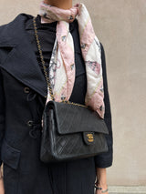 Chanel double flap bag small black/gold