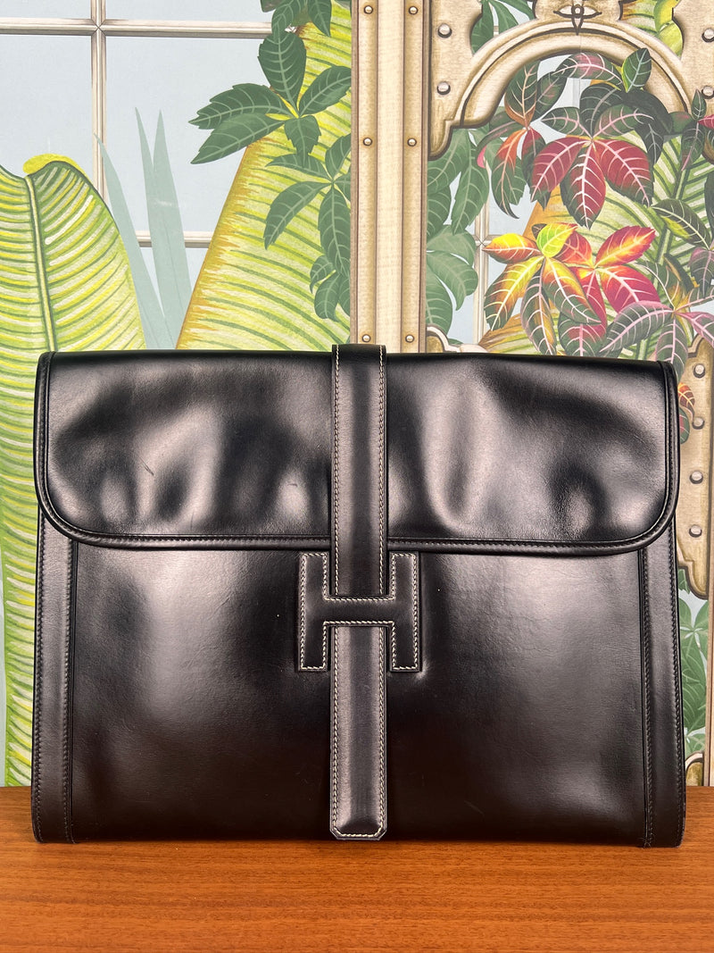 Hermés jige GM leather clutch