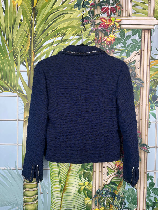 Chanel navy tweed set 2000s