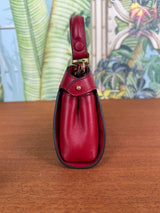 Fendi scarlet sage red mini peekaboo top handle bag