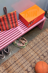 Slatted bench hot pink L