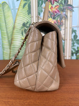 Chanel Quilted Caviar Medium Coco Handle Flap Beige Gold Hardware
