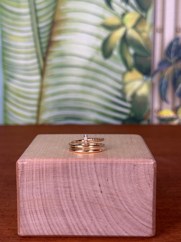 Cartier Juste un Clou ring, Double, diamonds yellow gold
