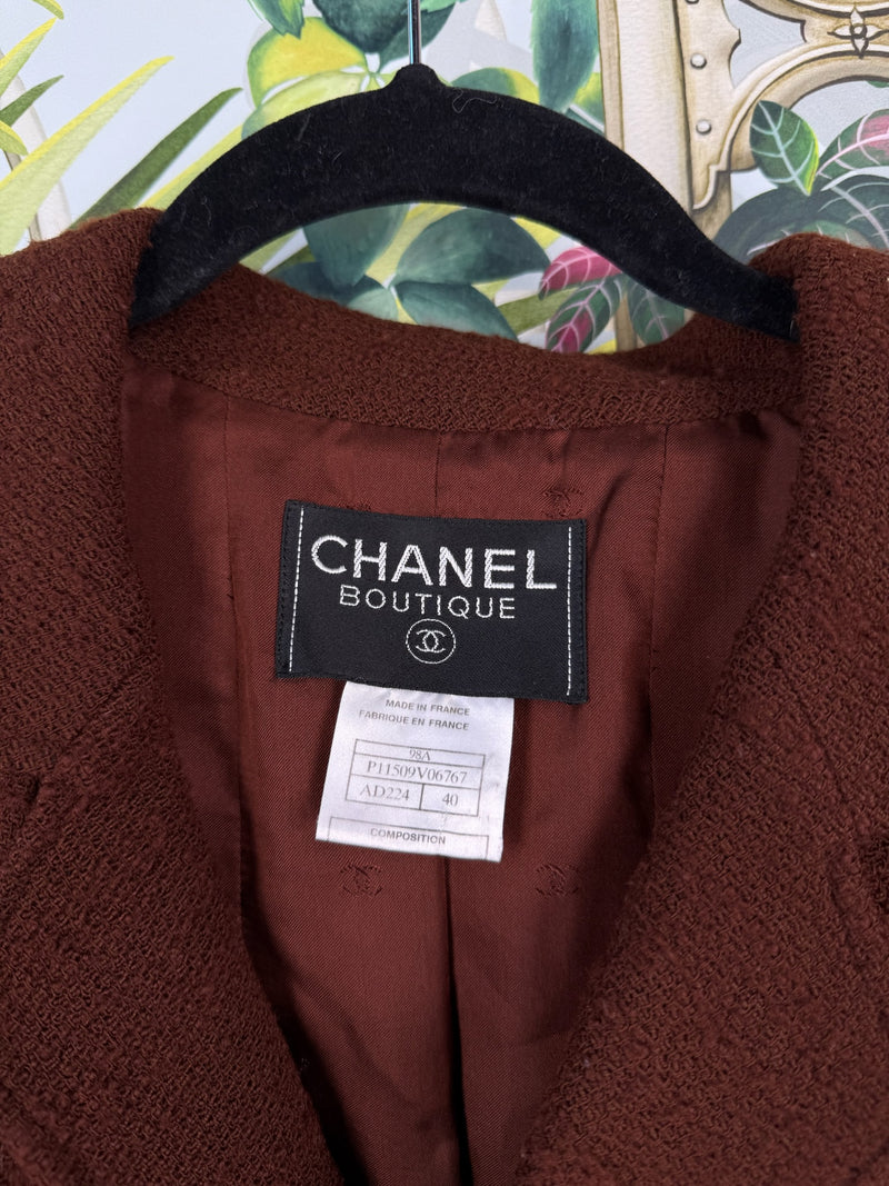 Chanel Vintage Tweed Set Brown Fall 1998's collection