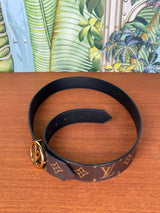Louis Vuitton Leather LV Circle Reversible Belt Brown / Black